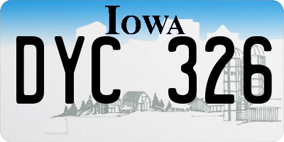 IA license plate DYC326