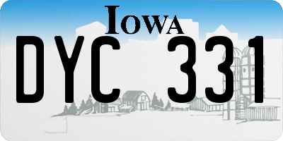 IA license plate DYC331