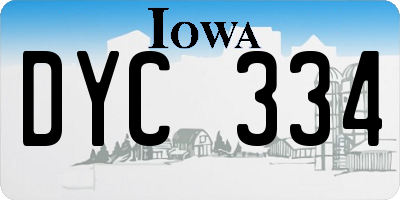 IA license plate DYC334