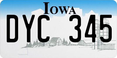 IA license plate DYC345