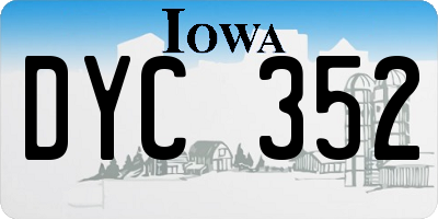 IA license plate DYC352