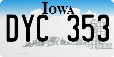 IA license plate DYC353