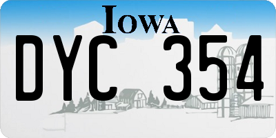 IA license plate DYC354