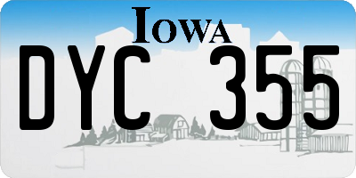 IA license plate DYC355