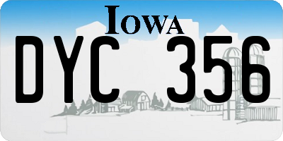 IA license plate DYC356