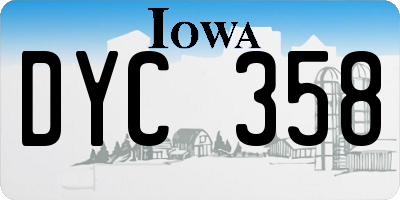 IA license plate DYC358