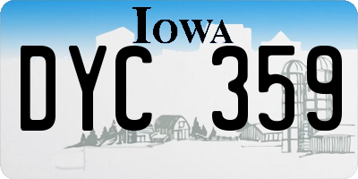 IA license plate DYC359