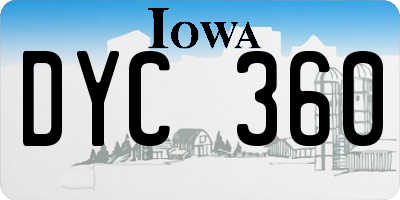 IA license plate DYC360