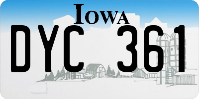 IA license plate DYC361