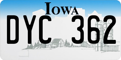 IA license plate DYC362