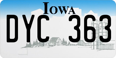 IA license plate DYC363