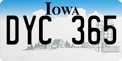 IA license plate DYC365