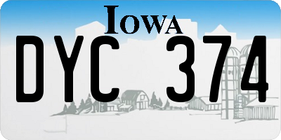 IA license plate DYC374