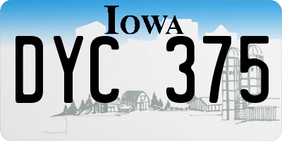 IA license plate DYC375