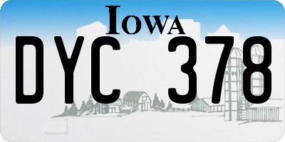 IA license plate DYC378