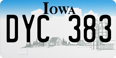 IA license plate DYC383