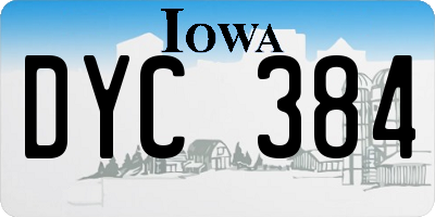 IA license plate DYC384