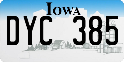 IA license plate DYC385