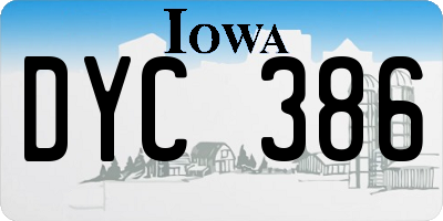 IA license plate DYC386