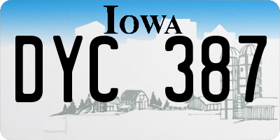 IA license plate DYC387