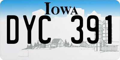IA license plate DYC391