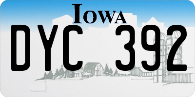 IA license plate DYC392