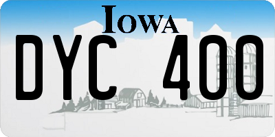 IA license plate DYC400