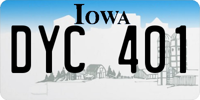 IA license plate DYC401