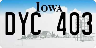 IA license plate DYC403