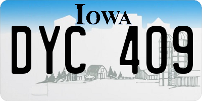 IA license plate DYC409
