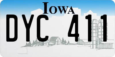 IA license plate DYC411