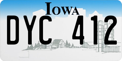 IA license plate DYC412