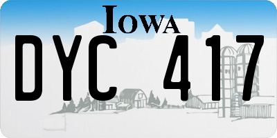 IA license plate DYC417