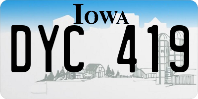 IA license plate DYC419