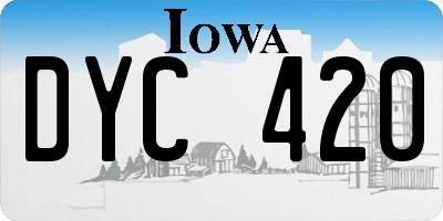 IA license plate DYC420