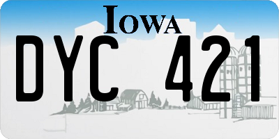 IA license plate DYC421