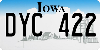 IA license plate DYC422