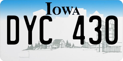 IA license plate DYC430