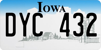 IA license plate DYC432