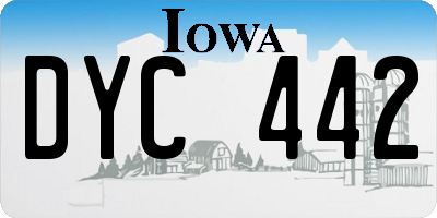 IA license plate DYC442