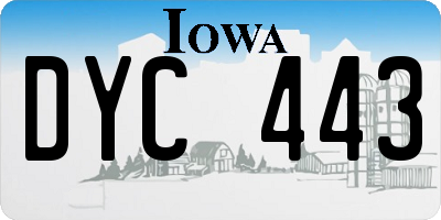 IA license plate DYC443