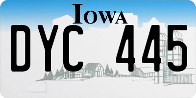 IA license plate DYC445