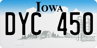 IA license plate DYC450