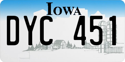 IA license plate DYC451