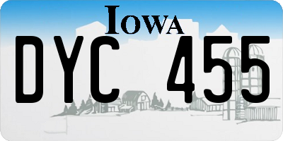 IA license plate DYC455