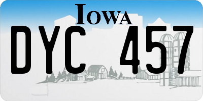 IA license plate DYC457