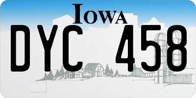 IA license plate DYC458
