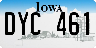 IA license plate DYC461