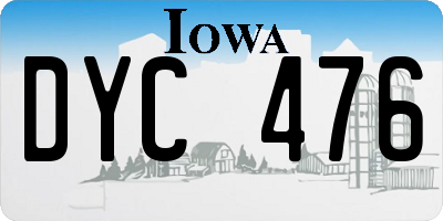 IA license plate DYC476