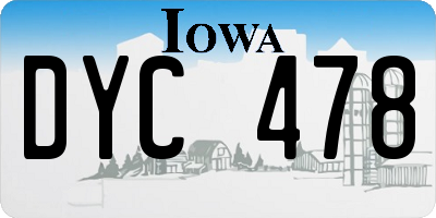 IA license plate DYC478